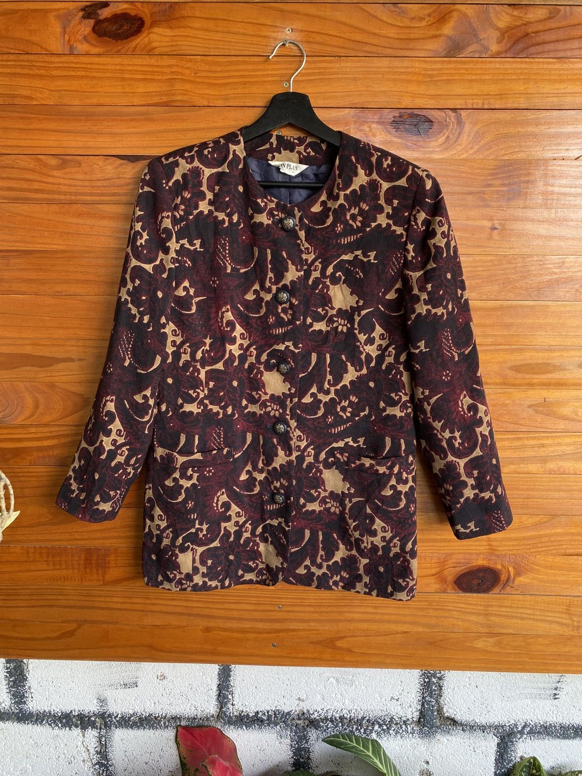 Japanese Brand BON PLAN Tokyo Vintage Baroque Pattern Jacket Size 9 Size M / US 6-8 / IT 42-44 - 3 Thumbnail