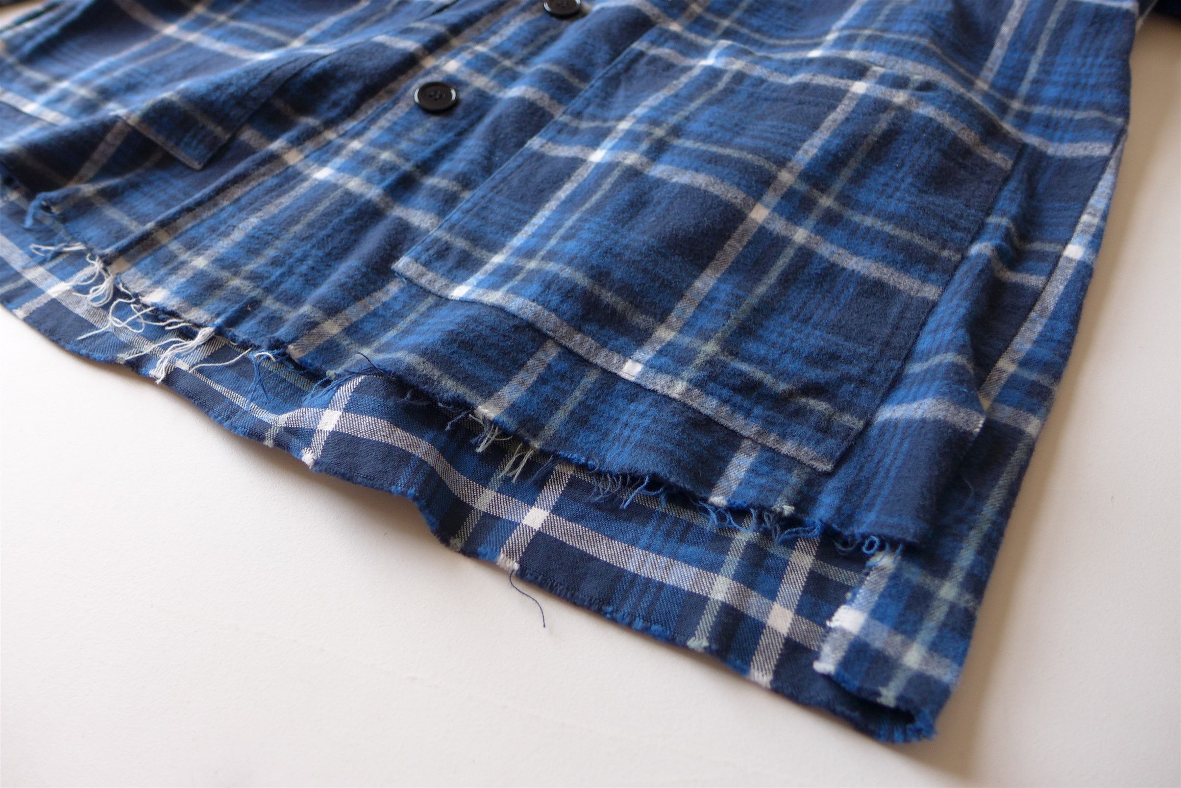 Greg Lauren Greg Lauren Oversized Shawl Collar Jacket - Blue Plaid Size US S / EU 44-46 / 1 - 10 Thumbnail