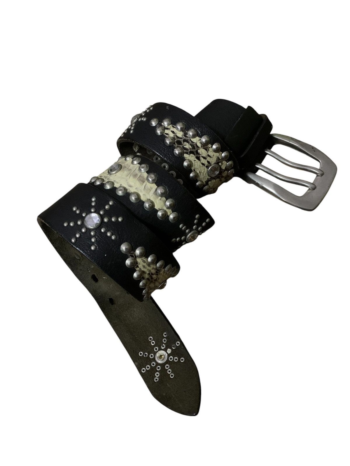 Michel Klein 💥Vintage Michel Klein Studs Leather Belt Size ONE SIZE - 1 Thumbnail