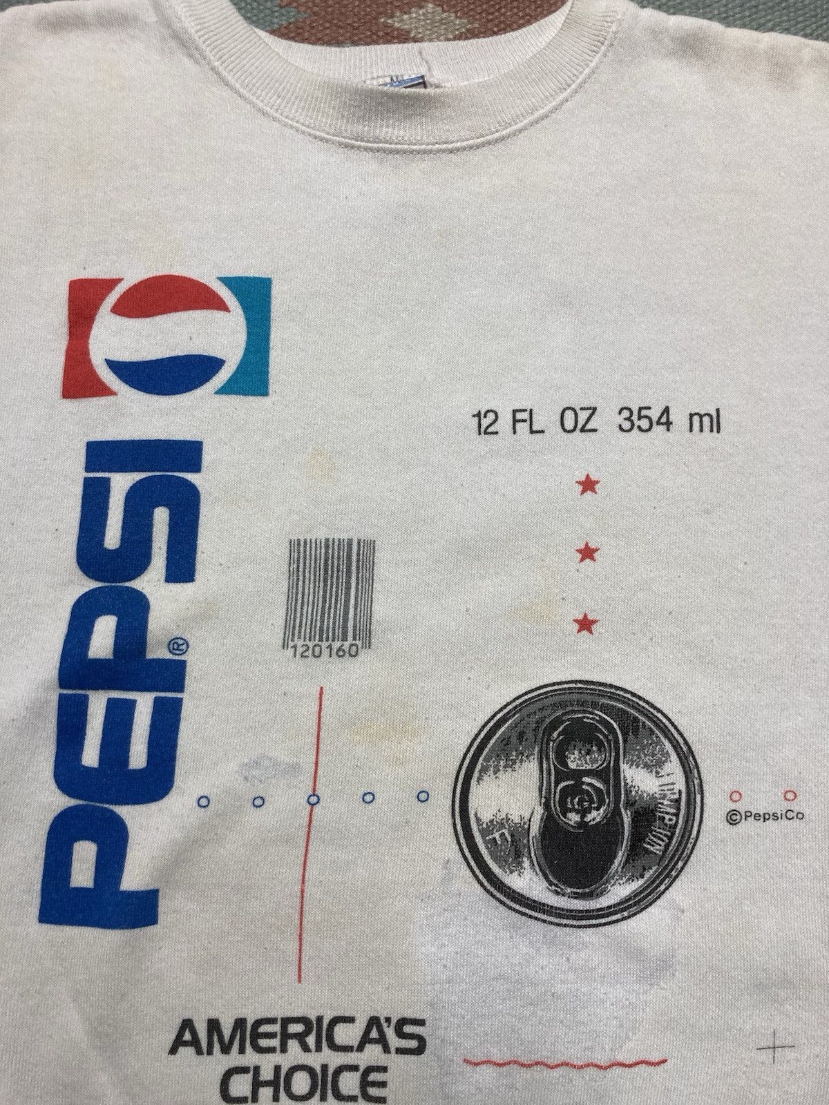 Vintage Vtg 80s sweatshirt Pepsi cola soda drink promo boxy medium Size US M / EU 48-50 / 2 - 8 Thumbnail