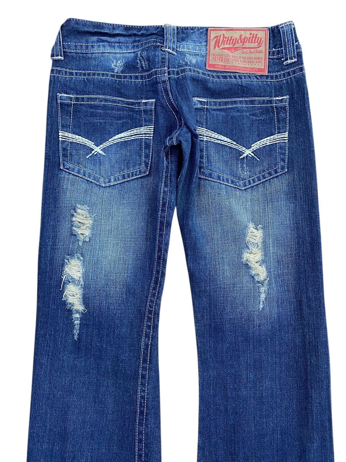Japanese Brand Japanese Brand Faded Wash Ripped Style Flare Jeans Size US 30 / EU 46 - 4 Thumbnail