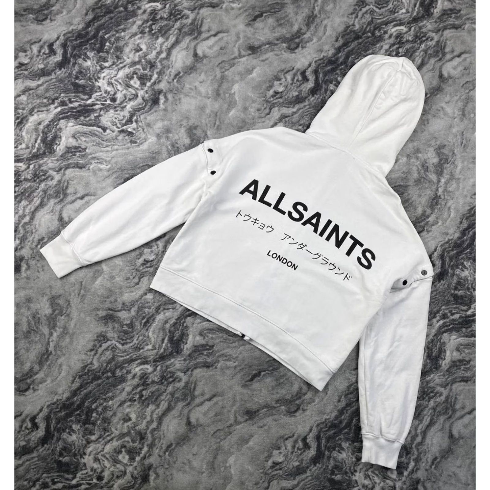 Allsaints VINTAGE AllSaints Amphia 2 In 1 Underground Hoodie Women Men Size S White Size S / US 4 / IT 40 - 2 Thumbnail