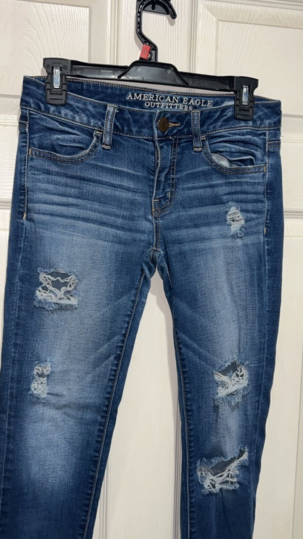 American Eagle Outfitters Women's American Eagle Outfitters Blue Distressed Jeggings S Size 27" / US 4 / IT 40 - 1 Thumbnail