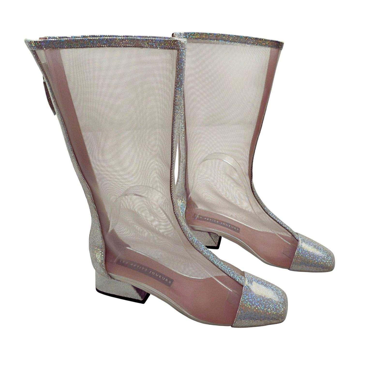 Other NEW Les Petits Joueurs Silver Mesh Petit Narciso Boots Italy Size US 8.5 / IT 38.5 - 4 Thumbnail