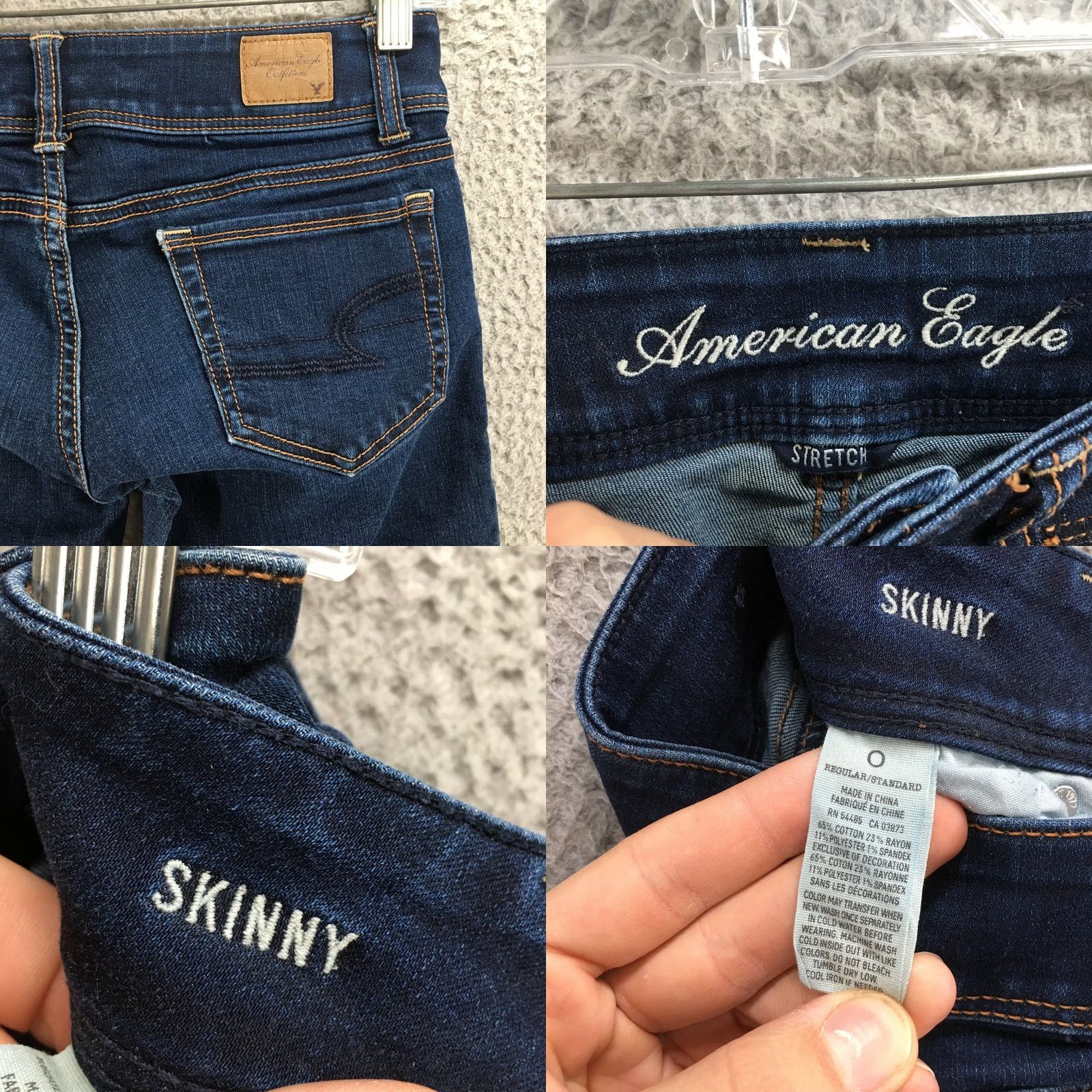 American Eagle Outfitters American Eagle Outfitters Jeans Womens 0R Skinny Blue Denim Cotton Blend Zip 27x28 Regular Mens Womens Boys Girls Size 25" / US 0 / IT 36 - 9 Thumbnail
