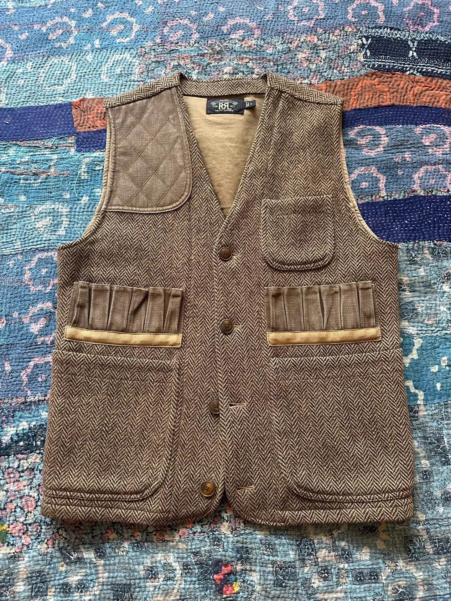 RRL Ralph Lauren rrl herringbone distressed hunting vest w/bullet pocket S Size US S / EU 44-46 / 1 - 1 Thumbnail
