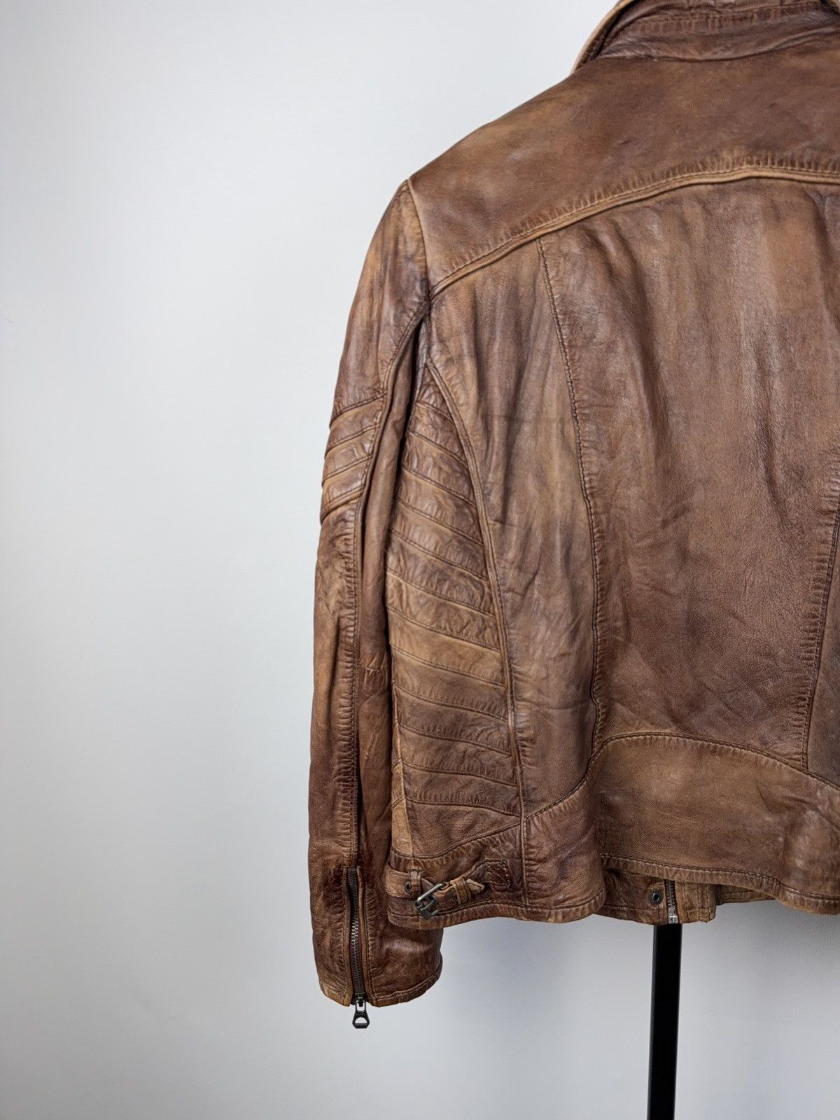 Vintage Gipsy Vintage Faded Biker Jacket Faux Leather Moto 90s Size L / US 10 / IT 46 - 9 Thumbnail