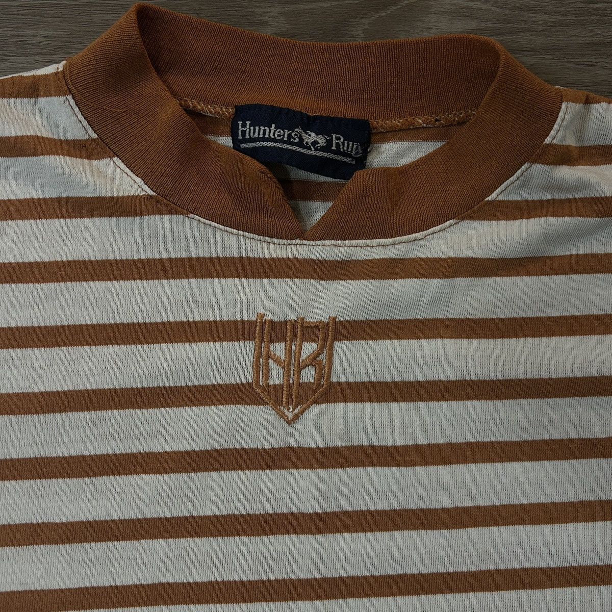 Vintage Vintage Hunter’s Run Brown Striped Mock Neck Tee Size US L / EU 52-54 / 3 - 2 Thumbnail