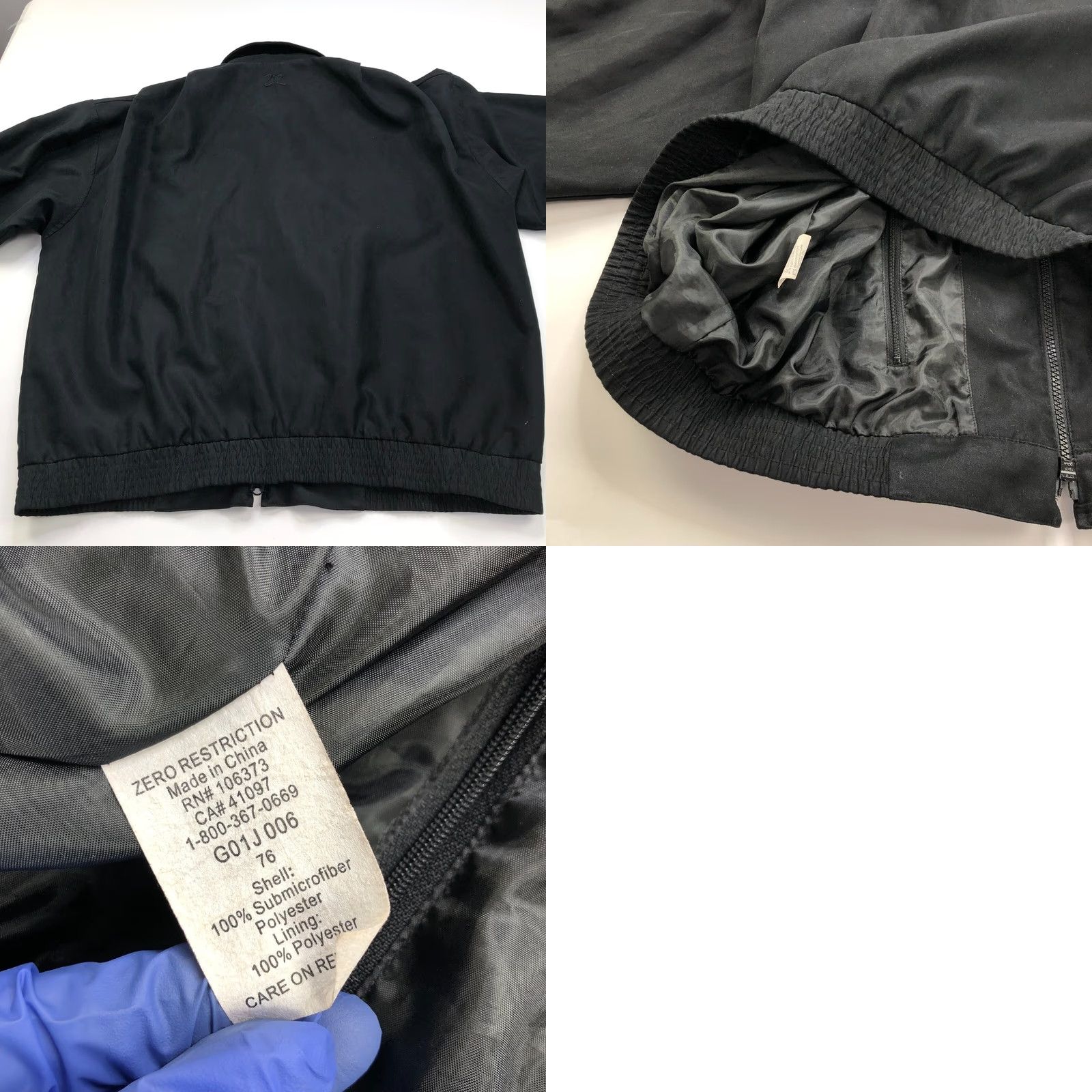 Vintage Zero Restriction Jacket Mens Full Zip Mock Neck Black XL Microsuede Windbreaker Regular Fit Mid-Length Jacket Size US XL / EU 56 / 4 - 9 Thumbnail