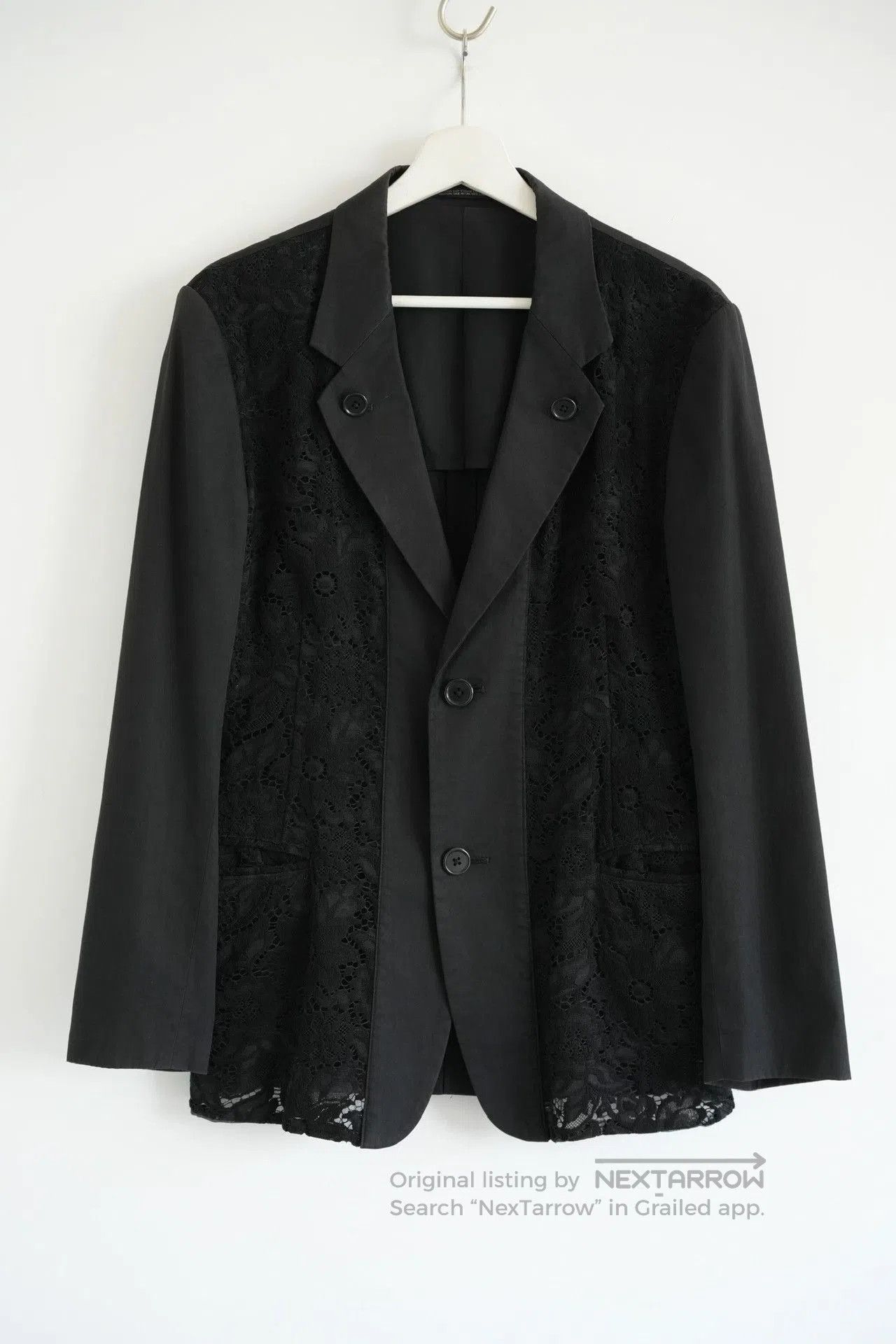 Yohji Yamamoto Yohji Yamamoto 09ss Lace Detail Suit. Size US S / EU 44-46 / 1 - 1 Thumbnail