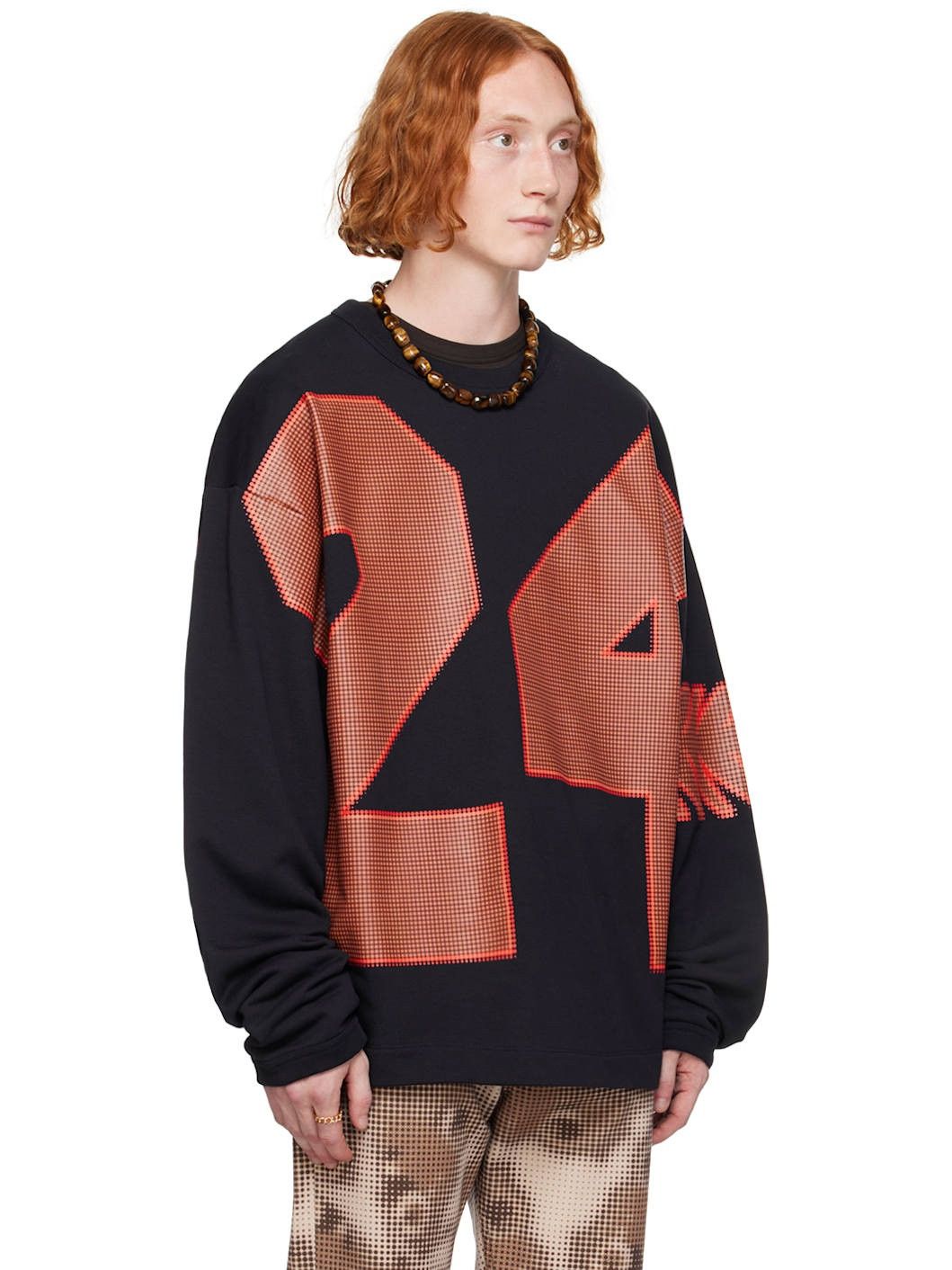 Dries Van Noten o1h1sh11224 Oversized Graphic Sweater in Navy Size US S / EU 44-46 / 1 - 3 Thumbnail