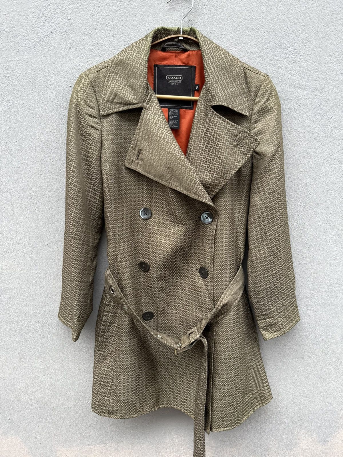 Coach COACH Iconic Brown Monogram Double Breasted Trench Coat Size S / US 4 / IT 40 - 1 Thumbnail