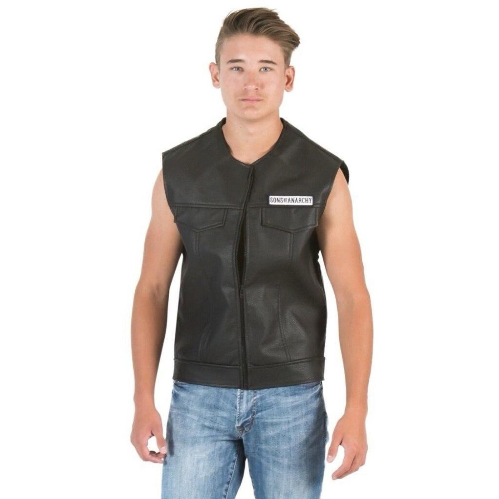 Other Sons Of Anarchy Black Leather Vest with Reaper Patch Size US S / EU 44-46 / 1 - 3 Thumbnail