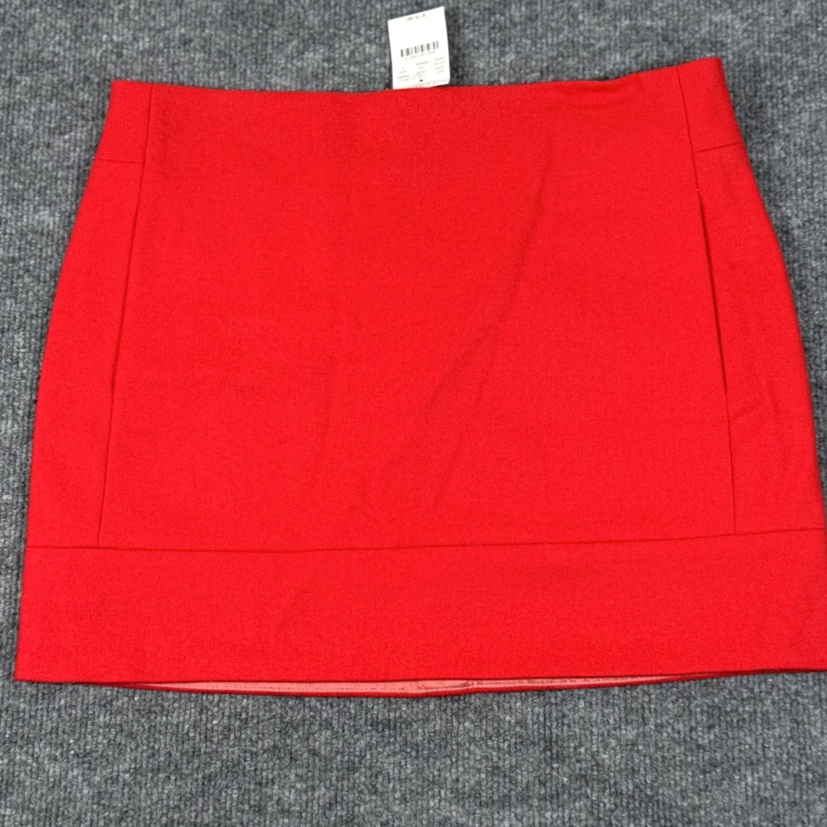 J.Crew VINTAGE J. Crew Red Wool Blend Mini Skirt 4 Women Pockets Zipper Tweed Workwear Chic, Fall, Party/Cocktail, Dry Clean Only, Regular Size 4 Size 27" / US 4 / IT 40 - 2 Thumbnail