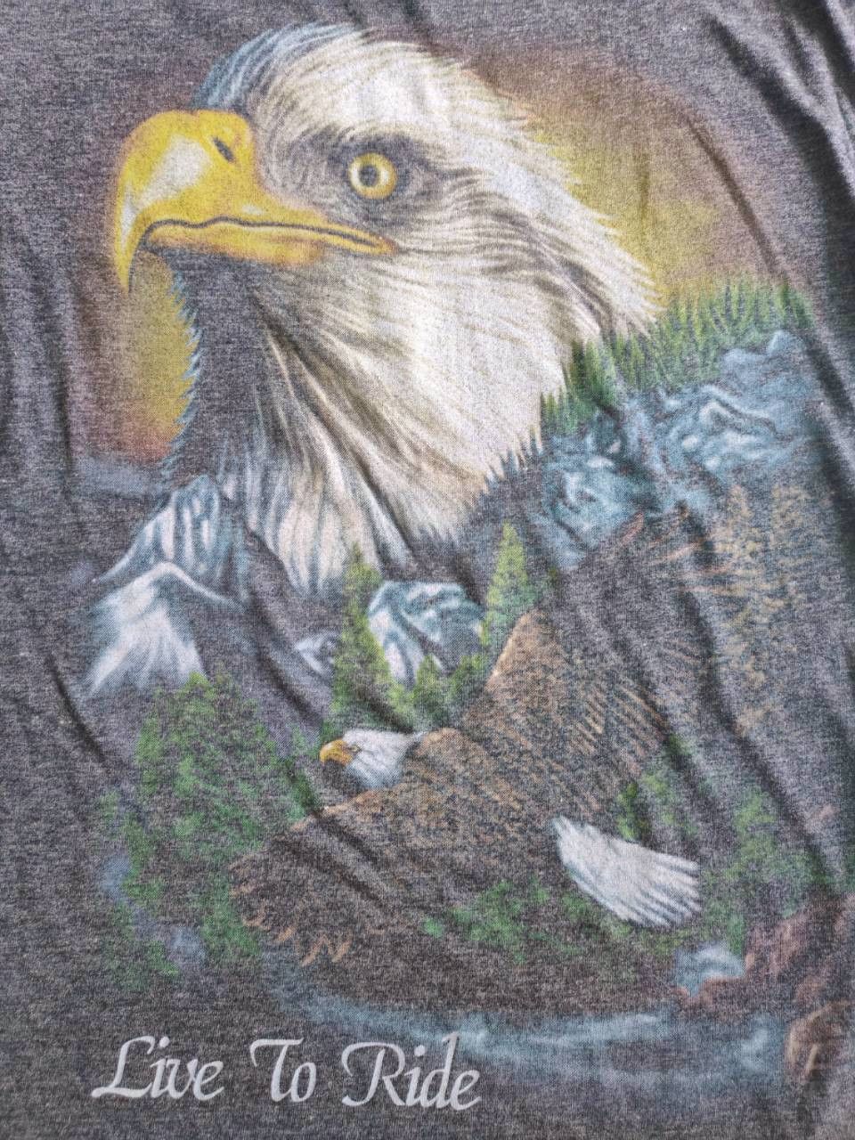 Other 00s 3d emblem pattern retro shirt live to ride eagle 16/25.7 Size US XS / EU 42 / 0 - 3 Thumbnail