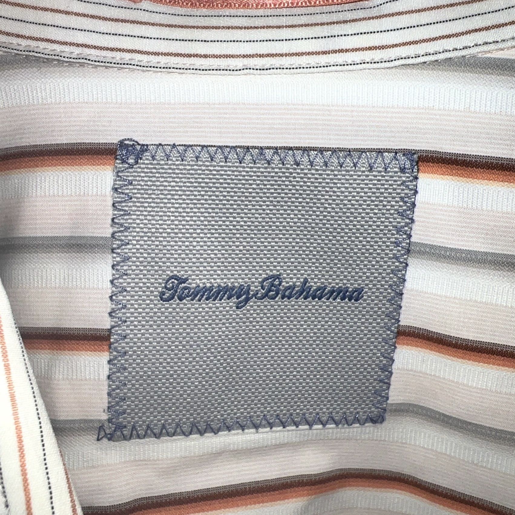 Tommy Bahama VINTAGE Tommy Bahama Beige Striped Button-Up Shirt Mens 2XL Beige Striped Pattern Long Sleeve Casual Bahamas Mens Size US XXL / EU 58 / 5 - 3 Thumbnail