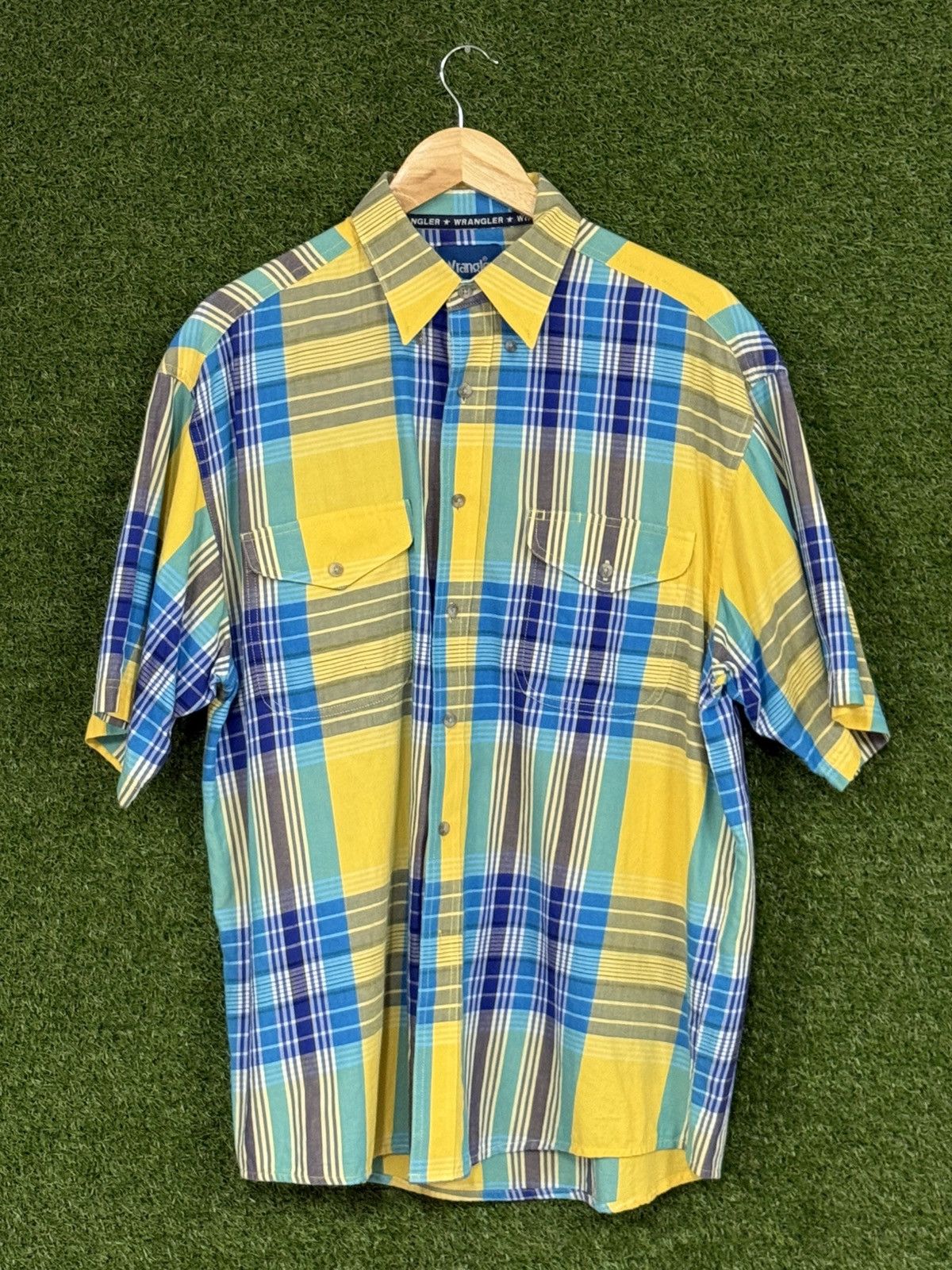 Wrangler Vintage Wrangler Cowboy Plaid Flannel Short Sleeve Shirt Size US L / EU 52-54 / 3 - 1 Thumbnail