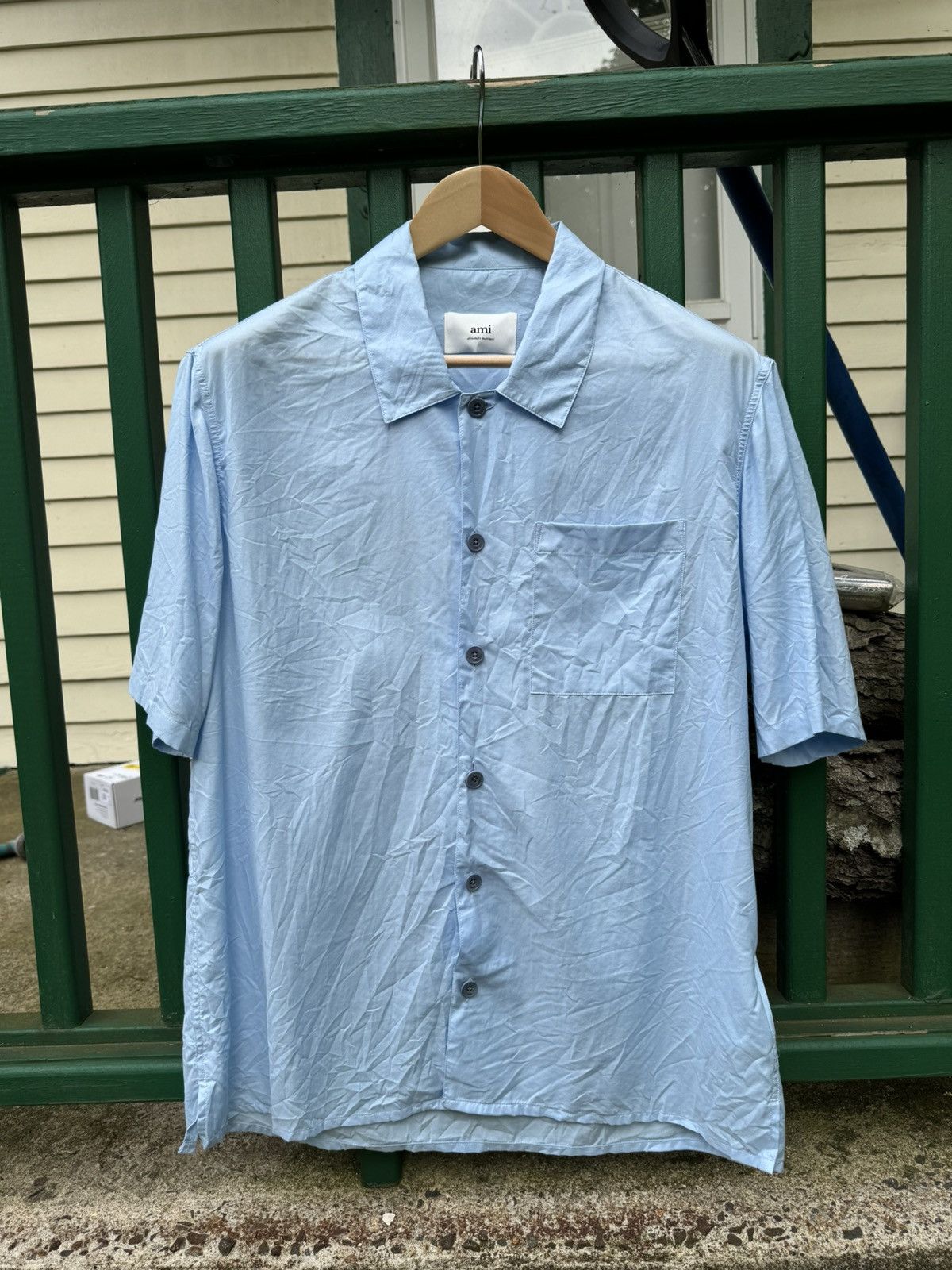 AMI Ami camp collar shirt in sky blue Size 41 Large Size US L / EU 52-54 / 3 - 2 Thumbnail