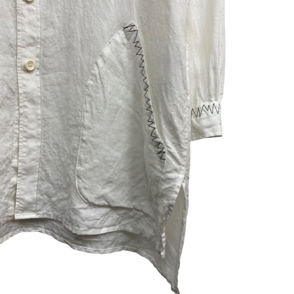 Yohji Yamamoto Yohji Yamamoto 24SSFLAX LAWN SHIRT Longlinen shirt coat Size US M / EU 48-50 / 2 - 5 Thumbnail