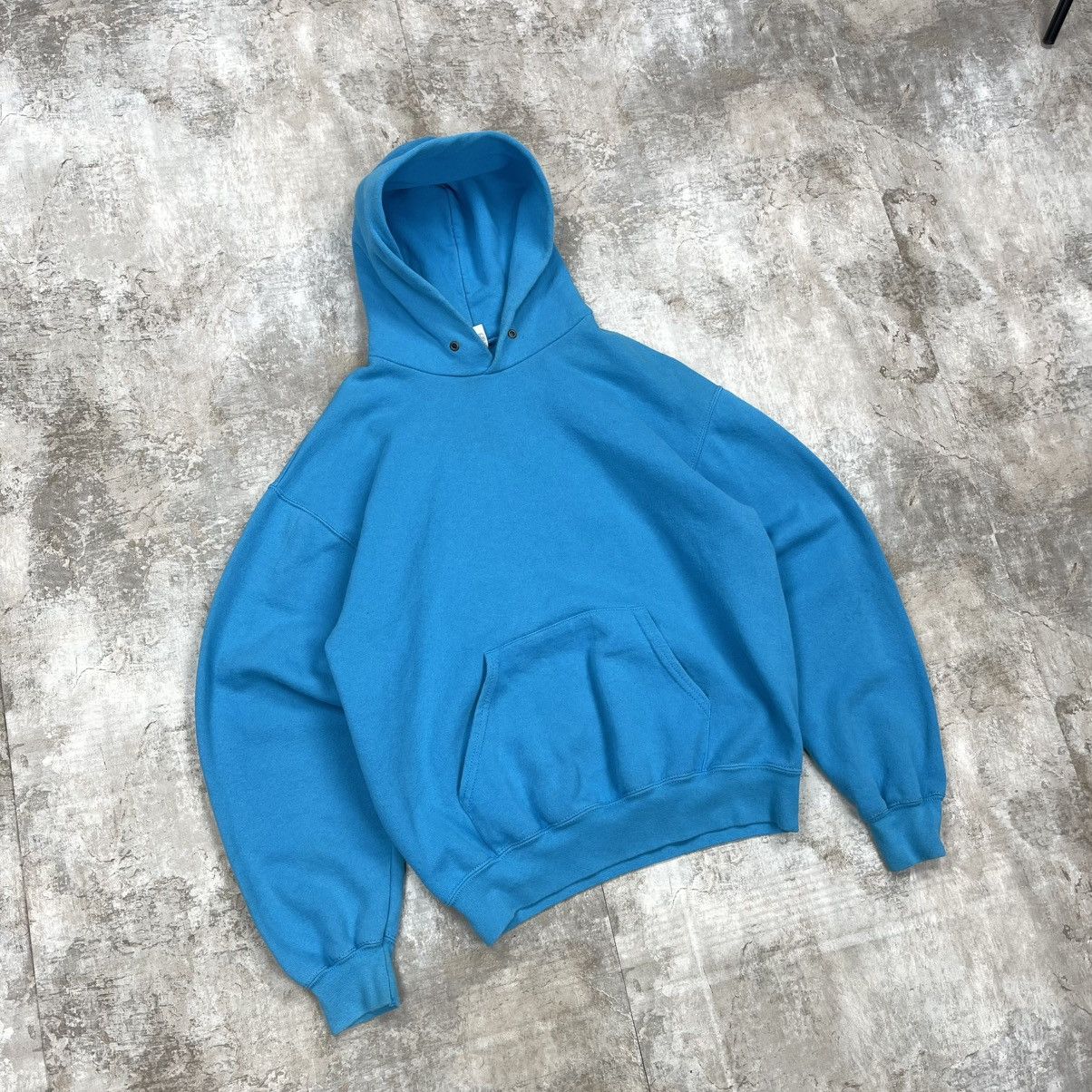 Vintage BASIC BLANK BOXY HOODIE HEAVYWEIGHT BLUE Size US M / EU 48-50 / 2 - 3 Thumbnail