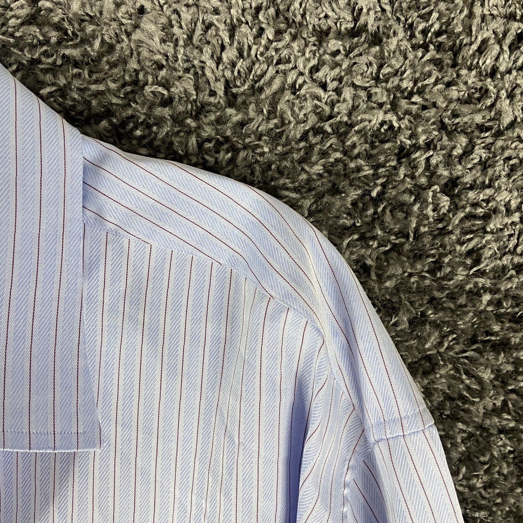 Tasso Elba TASO ELBA Blue Striped Dress Shirt Long Sleeve Men’s XL 17.5 34/35 Size 46R - 4 Thumbnail