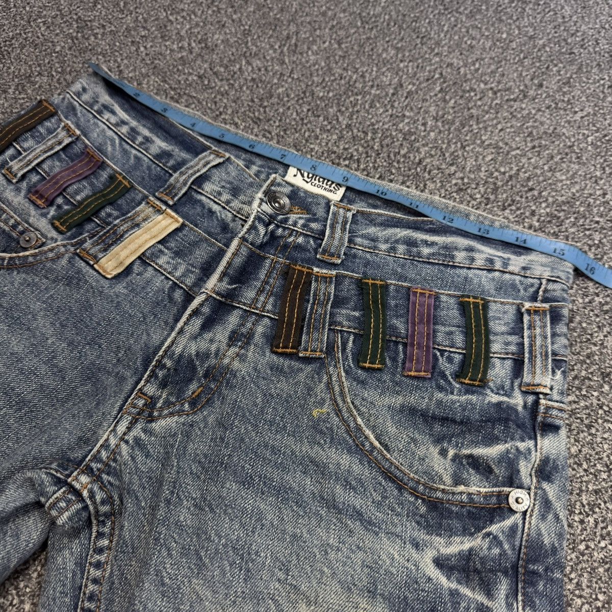 Le Grande Bleu (L.G.B.) Archives ‼️ Japanese Double Waist Nylaus Python Whisker Denim Size US 31 - 17 Thumbnail
