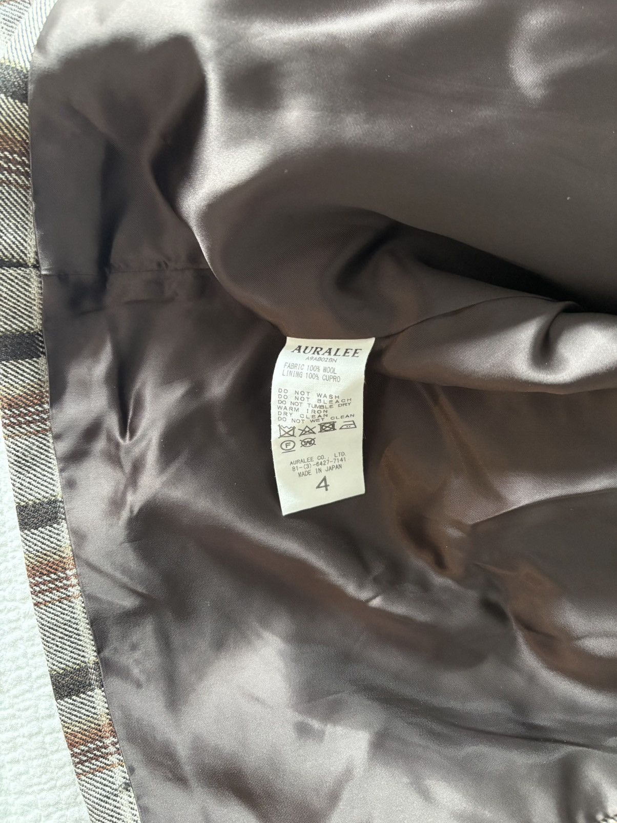 Auralee Auralee brown check zip jacket Size US M / EU 48-50 / 2 - 6 Thumbnail