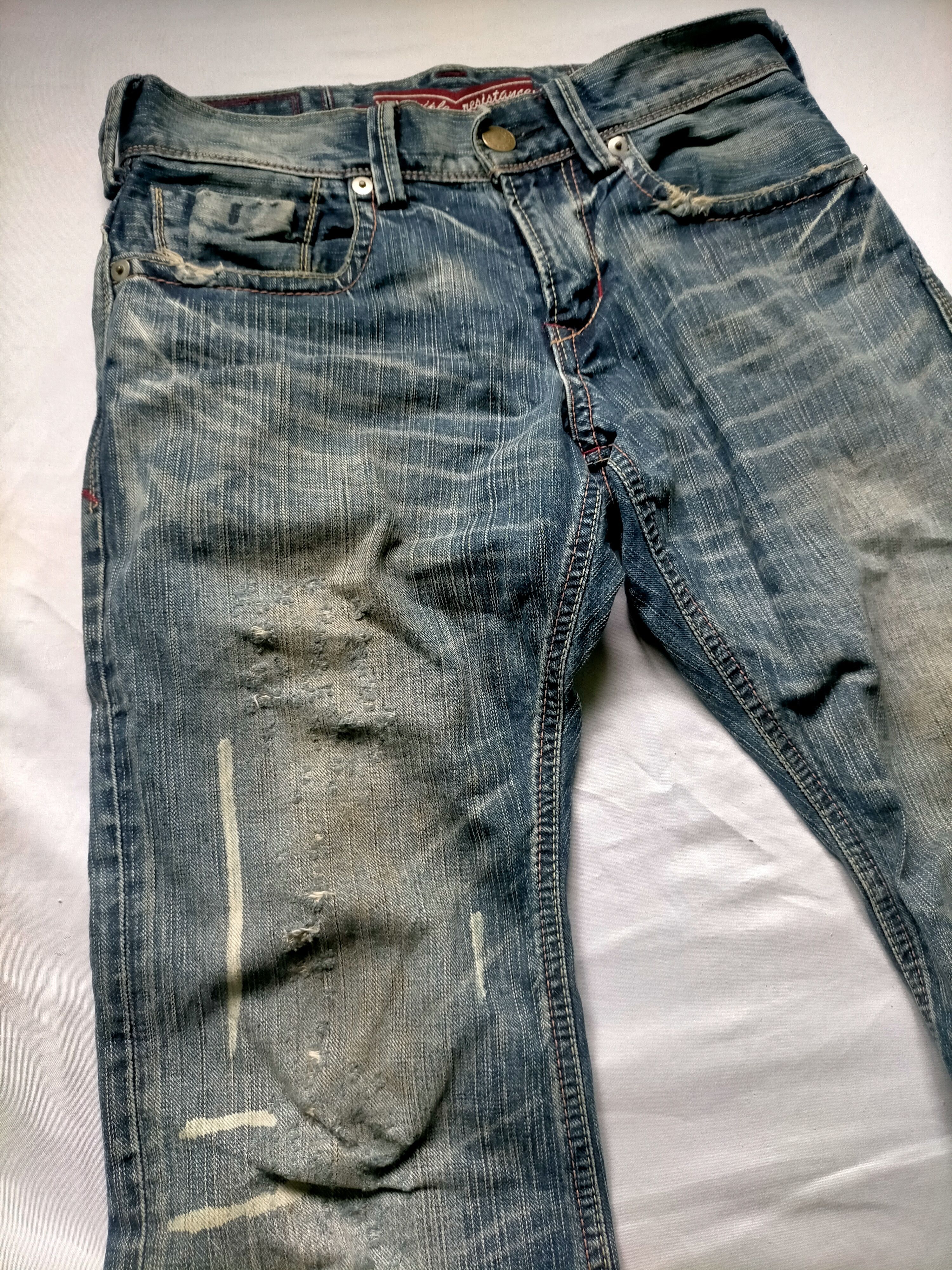 If Six Was Nine Liberto Mud Wash Flared Distressed Jeans Size US 31 - 3 Thumbnail