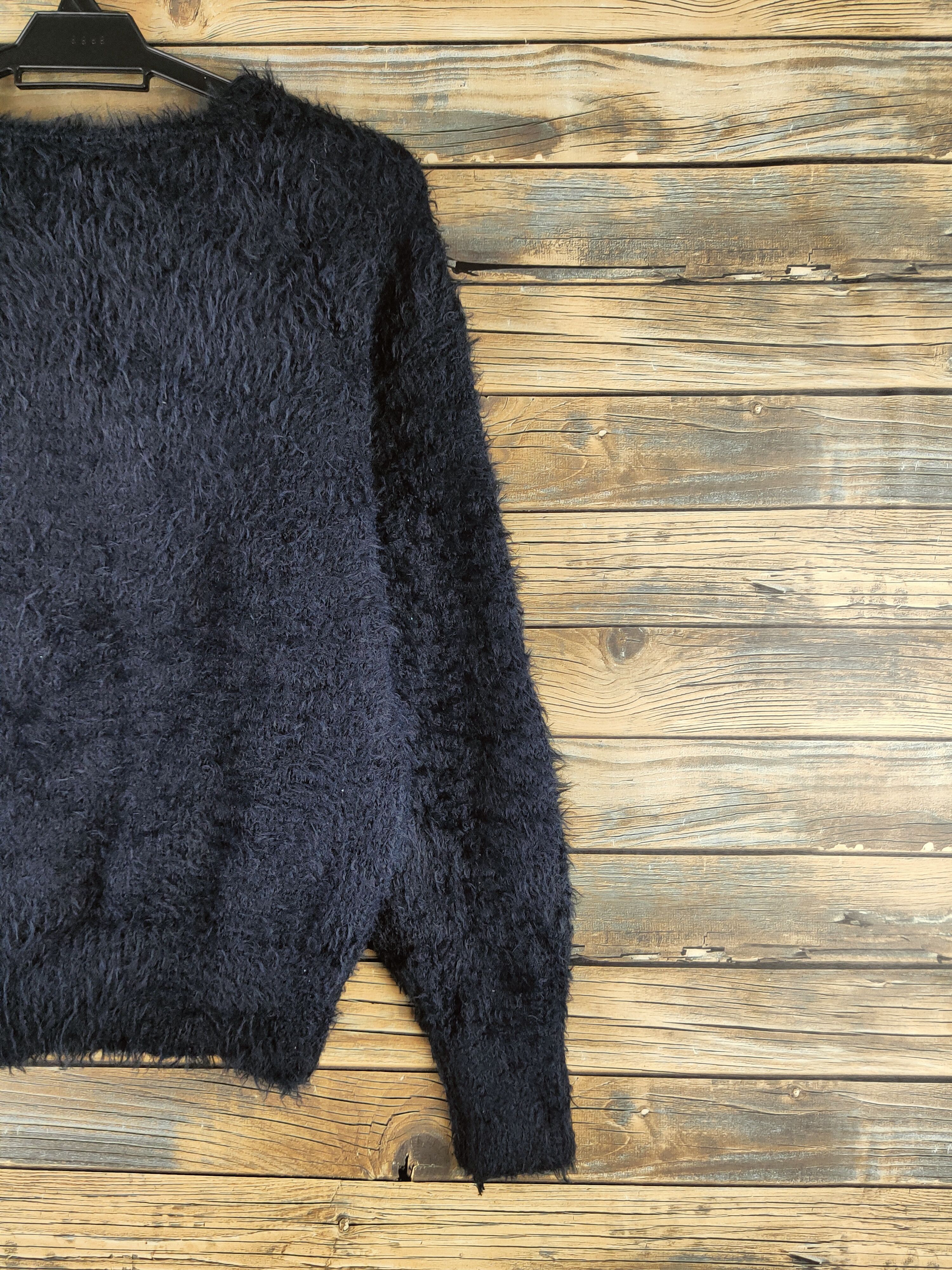 GU DL GU Navy Fur Shaggy Mohair Knitwear #46-523 Size M / US 6-8 / IT 42-44 - 9 Thumbnail