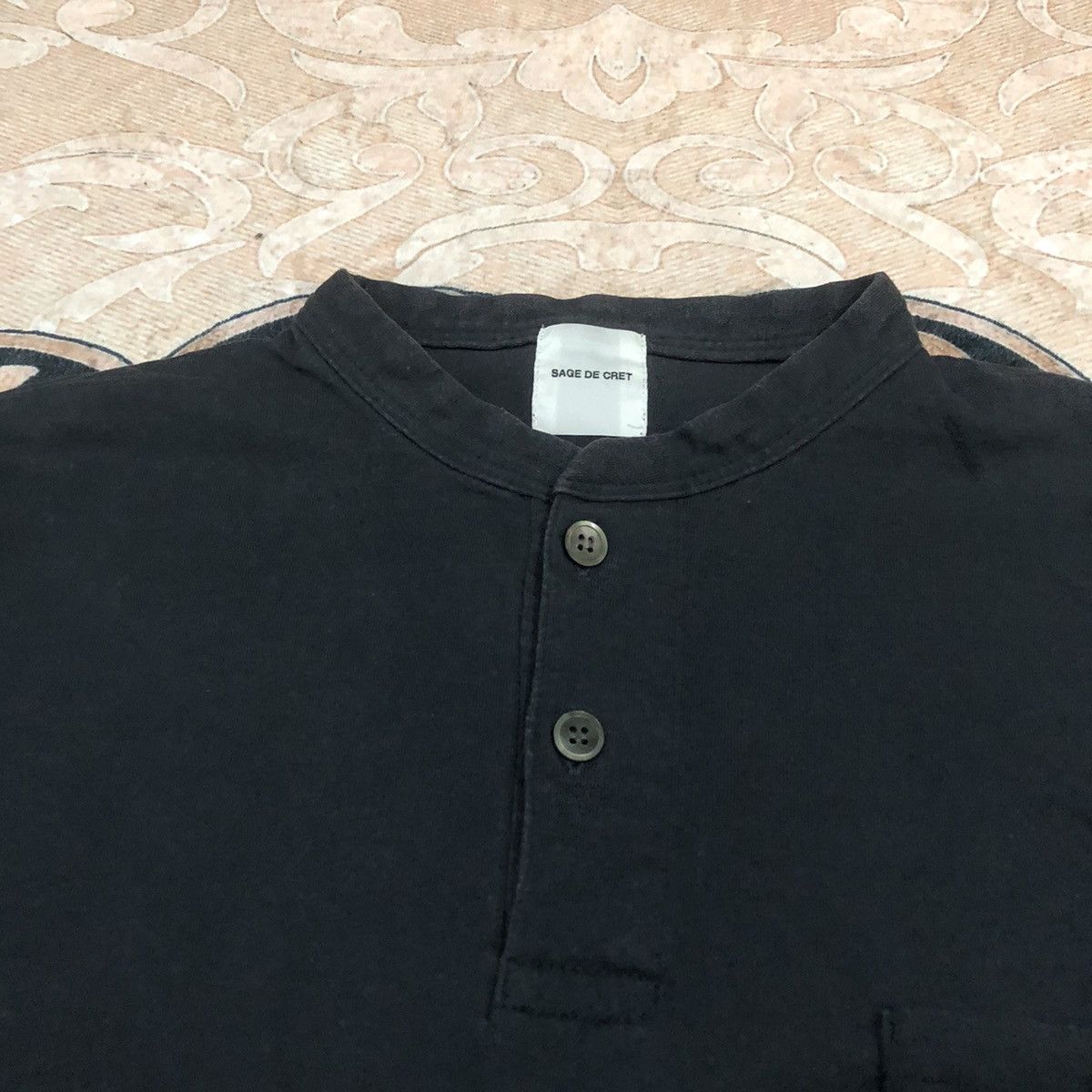 Japanese Brand × Sage De Cret Rare Distressed Sage De Cret Japan 3/4 Henley Tees Size US S / EU 44-46 / 1 - 4 Thumbnail