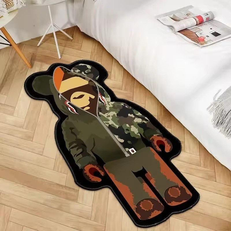 Designer × Handmade Handmade Cartoon Bear Camo Rug Carpet Size ONE SIZE - 1 Thumbnail