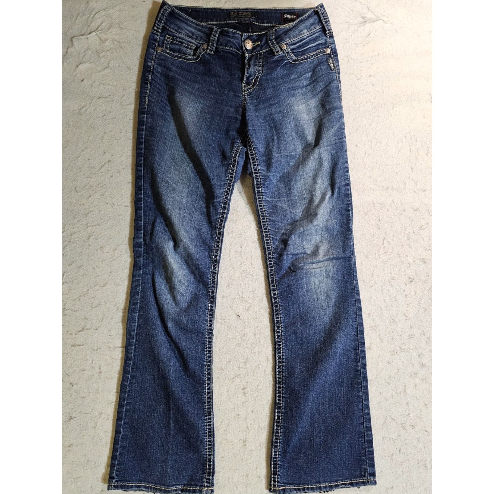 Silver Jeans Co. Silver Jeans Suki Mid Rise Slim Boot Cut Super Stretch Denim Women's Sz W29xL33 Size 29" - 7 Thumbnail