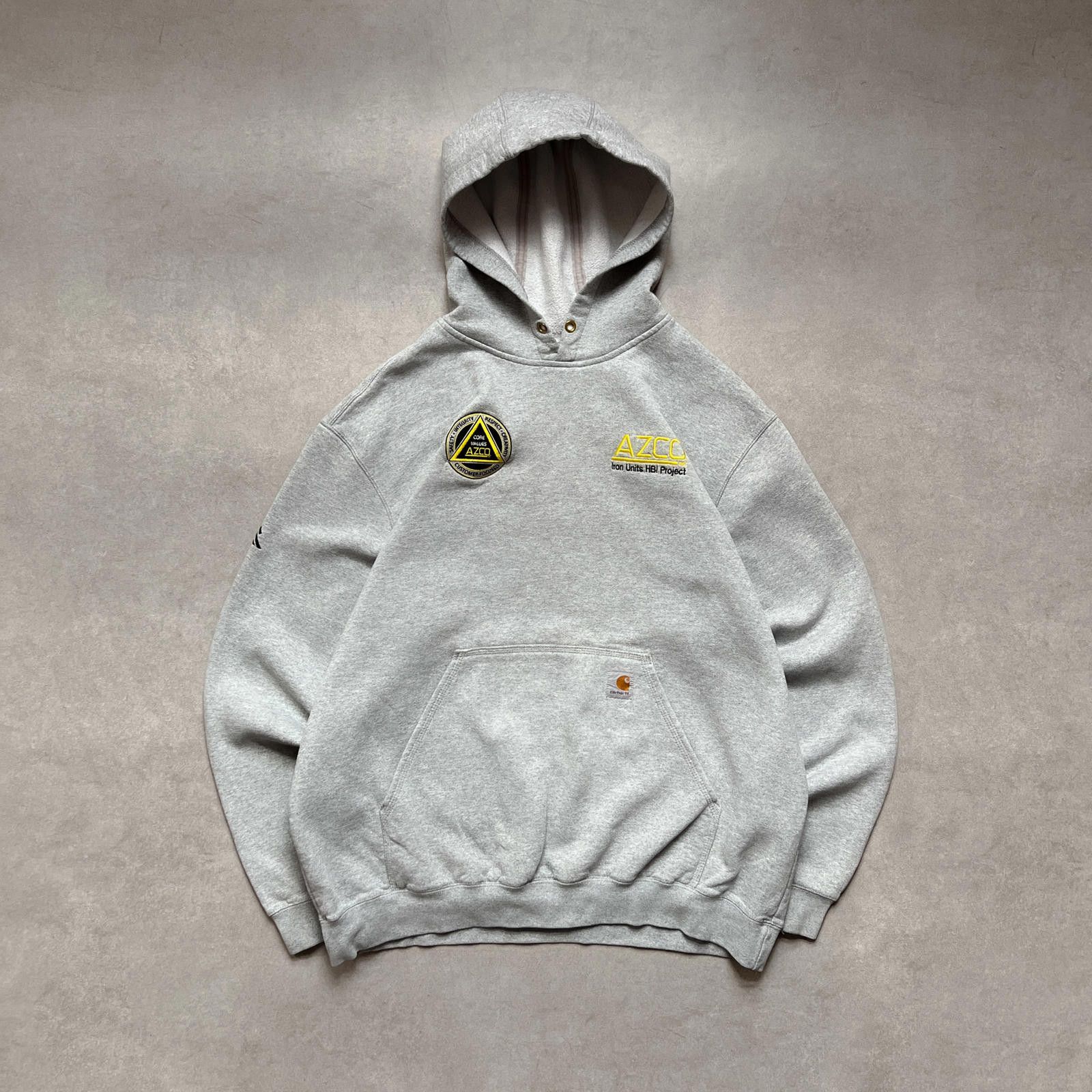 image of 2000S Carhartt "azco" Grey Hoodie - Xl, Men's