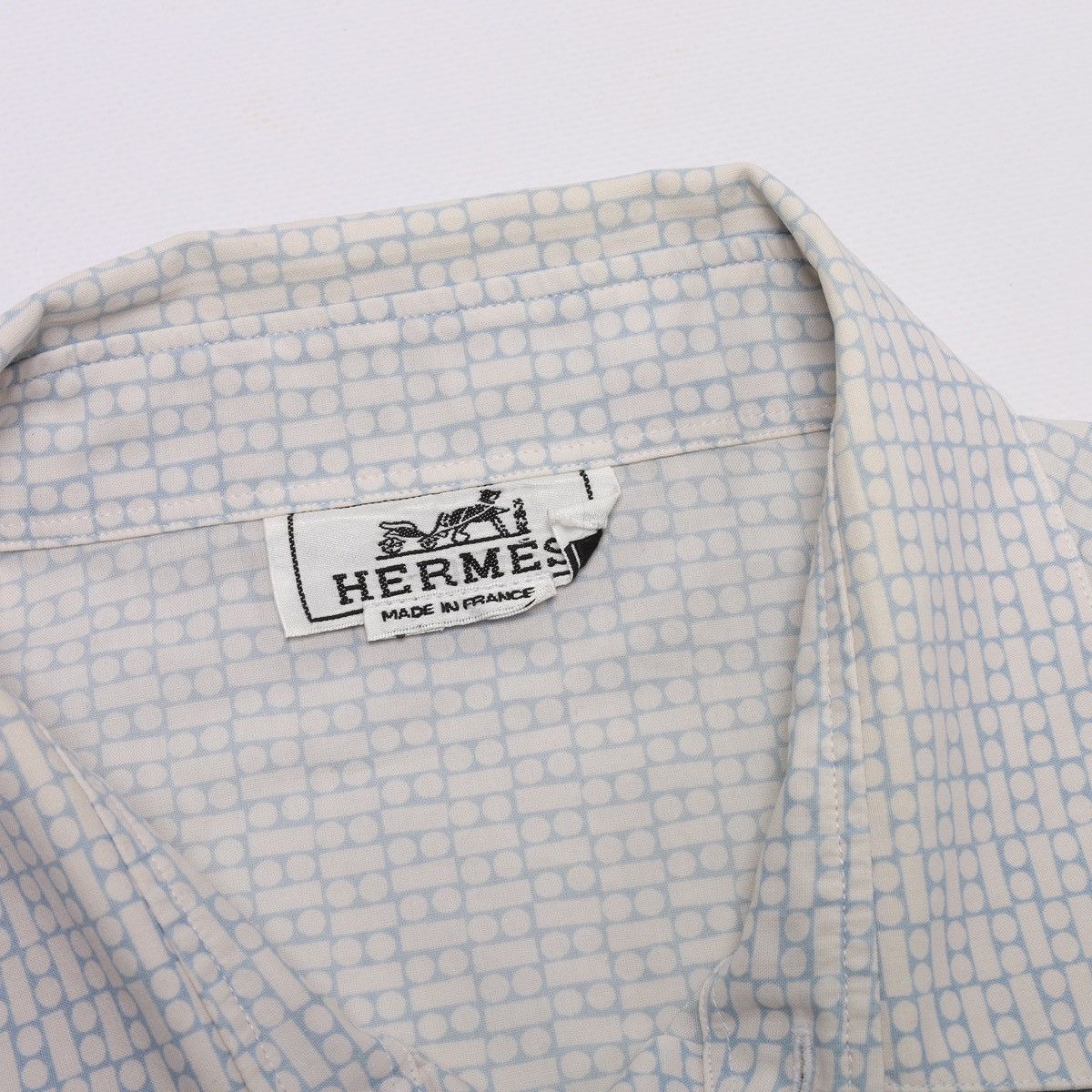 Hermes Hermes France Printed Cotton Shirt Short Sleeve White Size US M / EU 48-50 / 2 - 4 Thumbnail