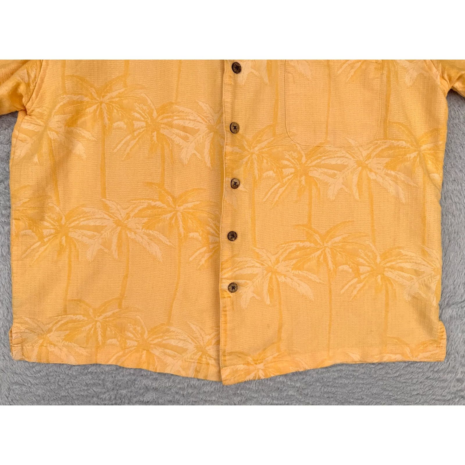 Vintage St. John's Bay Shirt Men Large Orange Palm Tree Hawaiian Rayon Blend Embroidered Button-Up Size US L / EU 52-54 / 3 - 5 Thumbnail