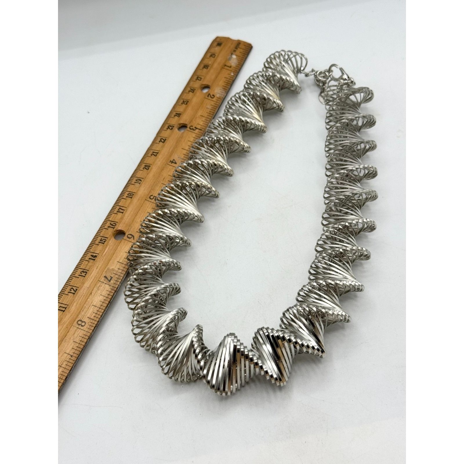 Other Piano wire silver spiral coil stretch collar necklace Size ONE SIZE - 6 Thumbnail