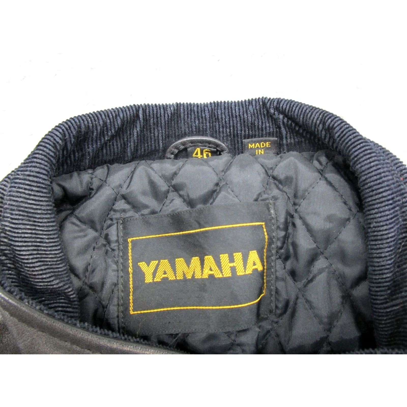 Yamaha VTG Yamaha Leather Jacket Mens Black Moto Bomber Quilted Lined Elbow Patch Size 46 Size US S / EU 44-46 / 1 - 2 Thumbnail