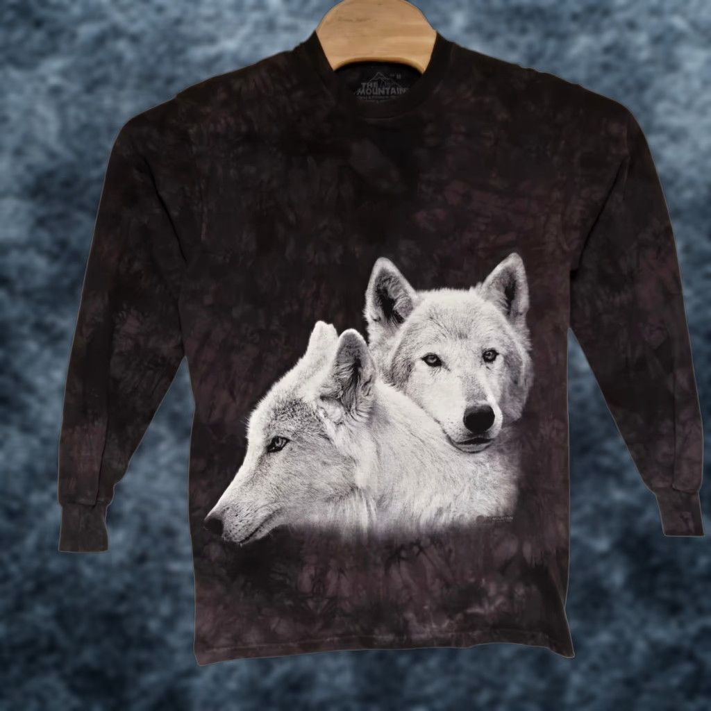 The Mountain VINTAGE The Mountain T-Shirt Crew Neck Long Sleeve Brown Tie Dye 2000s Size M Mens Bre athable Logo Graphic Print 90s Animals Nature Grey Wolf Size US M / EU 48-50 / 2 - 1 Thumbnail