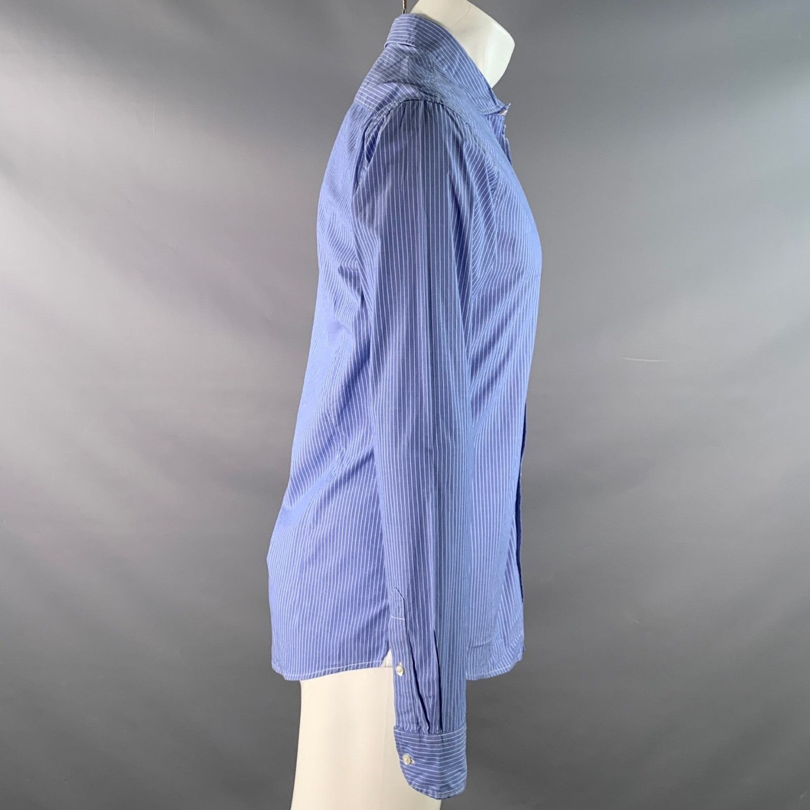 Scotch & Soda Size M Blue White Stripe Cotton Long Sleeve Shirt Size US M / EU 48-50 / 2 - 3 Thumbnail