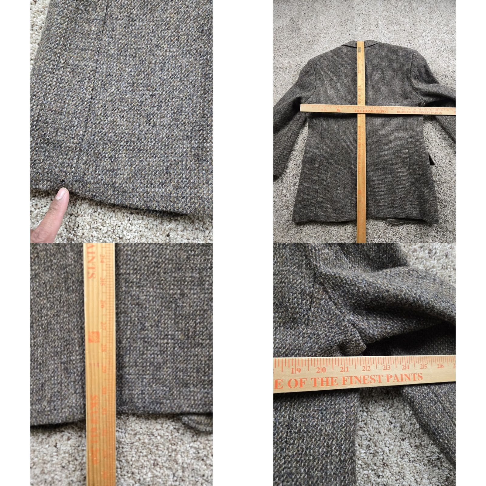 Harris Tweed VINTAGE Harris Tweed Blazer Jacket 44 R Brown Gray Tweed Wool USA Made 80s Men Blazer 2 Piece Single-Breasted USA Mens Size 44R - 9 Thumbnail