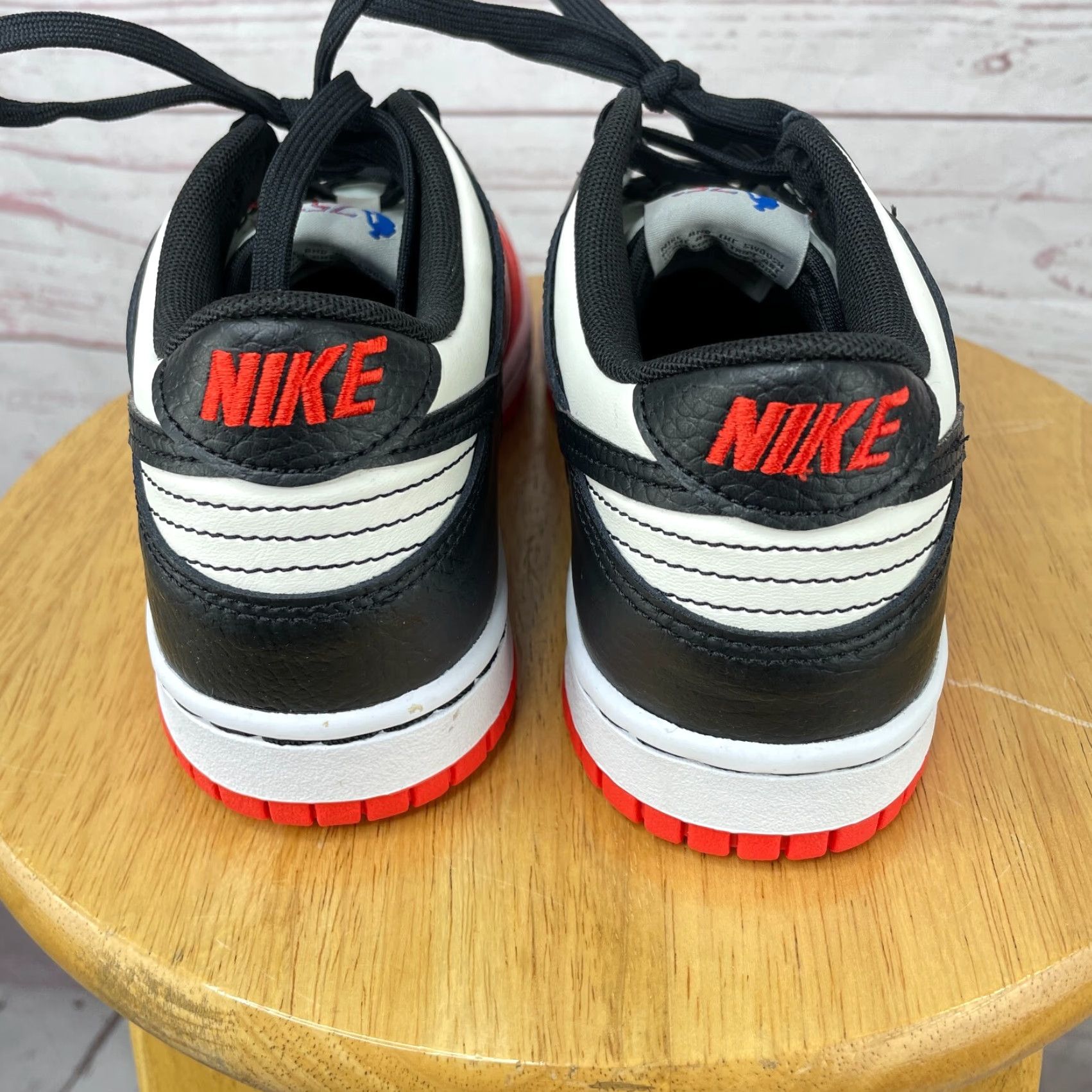 Nike Nike Dunk Low EBM NBA 75 Anniversary Chicago Chile Red GS DO6288-100 Size 6Y Black Colorblock Sneaker Men’s Boys Girls? Size US 6 / EU 39 - 7 Thumbnail