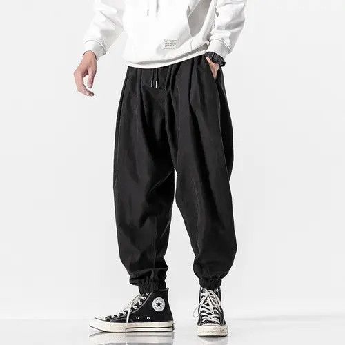 image of Vintage Men's Black Pants Hip Hop Streetwear (Size 32)