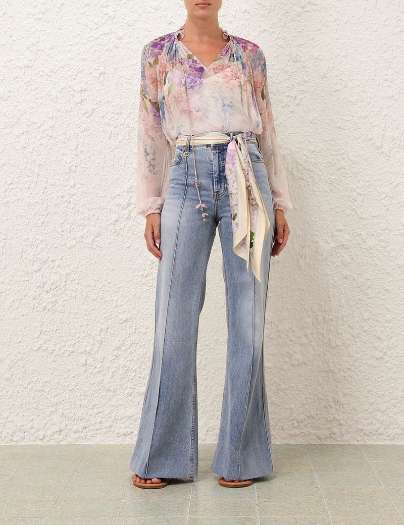 Zimmermann oc11z0226 Dawning Billow Blouse In Multicolor Size M / US 6-8 / IT 42-44 - 7 Thumbnail