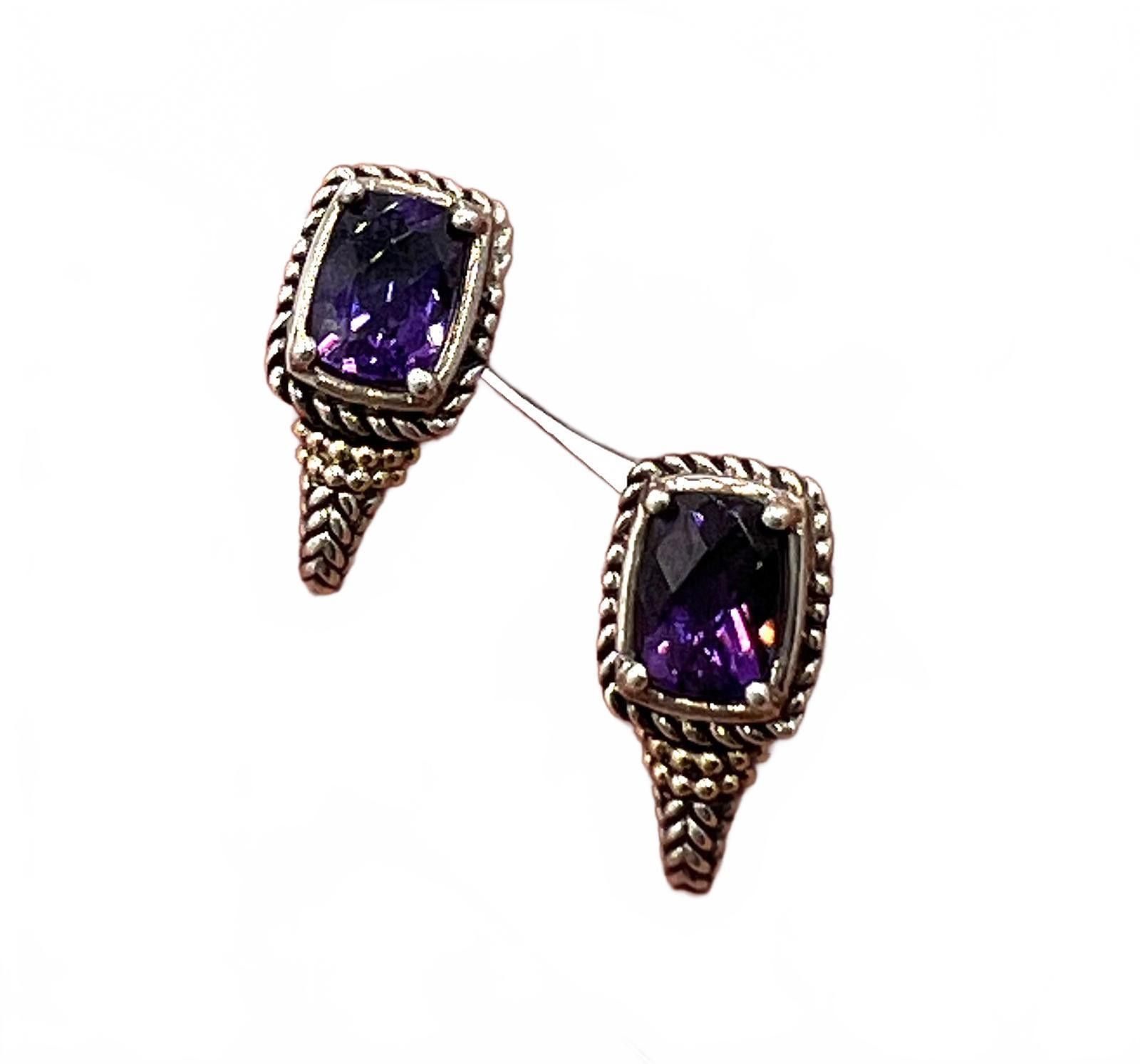 Other Sterling Silver & 14K Amethyst Cushion Earring & Necklace Size ONE SIZE - 3 Thumbnail