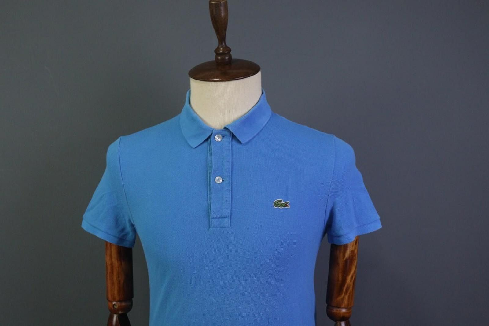 Lacoste Lacoste Blue Cotton Collared Popover Polo Shirt Size M Size US M / EU 48-50 / 2 - 2 Thumbnail