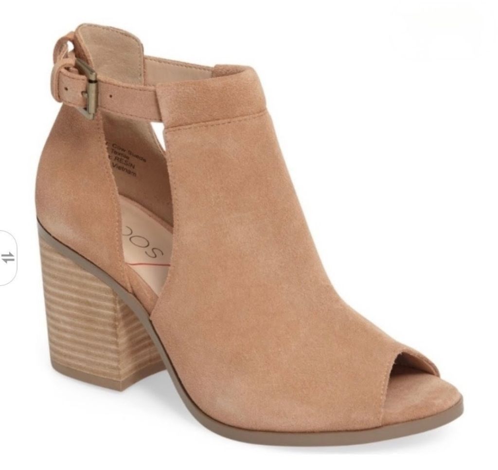 The Unbranded Brand Sole Society Ferris Suede Peep Toe Block Heels Size 8.5 Size US 8.5 / IT 38.5 - 1 Thumbnail