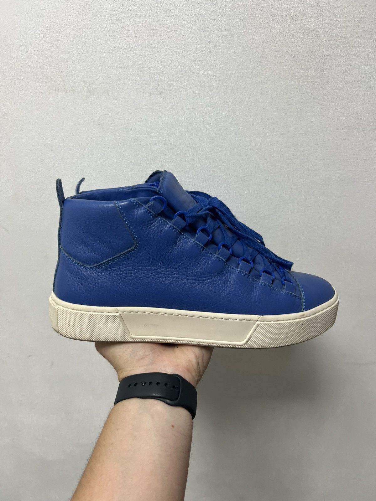 Balenciaga Balenciaga Arena Navy Blue Suede White Leather High Tops Size US 9 / EU 42 - 1 Thumbnail