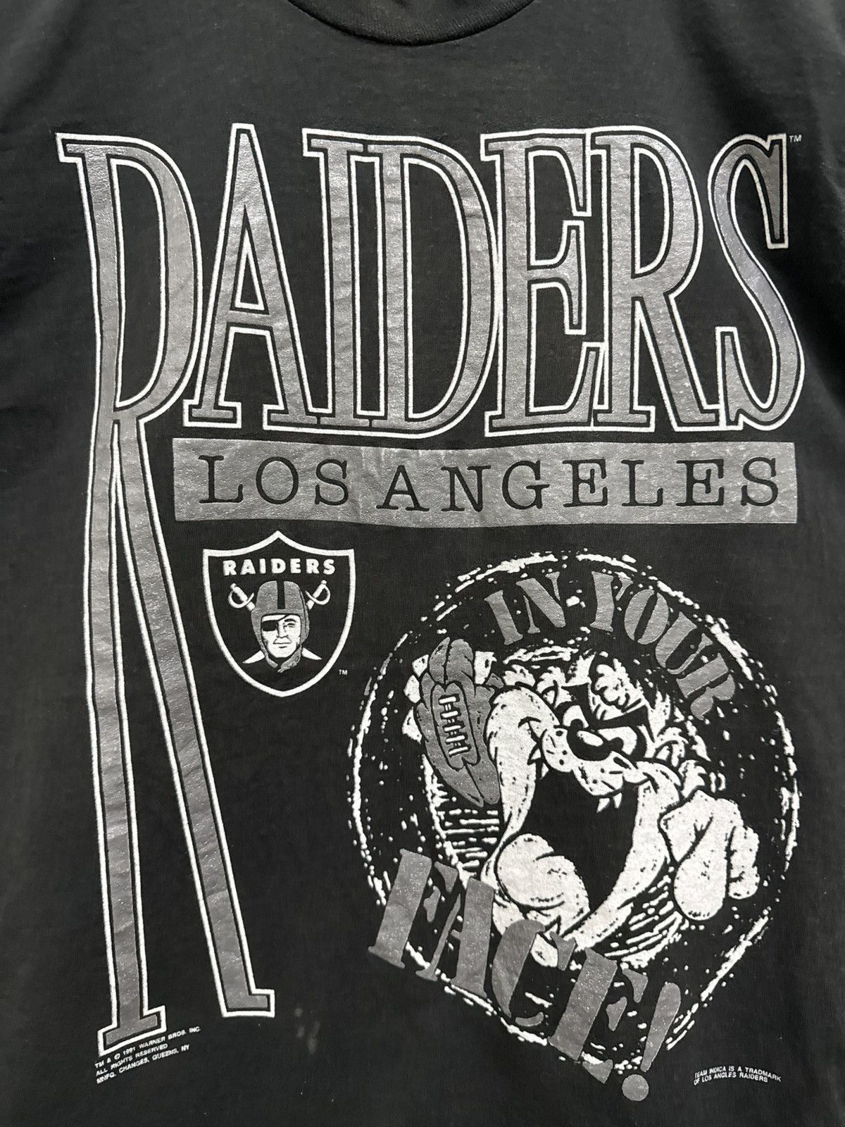 Vintage Vintage 1991 Los Angeles Raiders Tazmania Tee Size US M / EU 48-50 / 2 - 4 Thumbnail