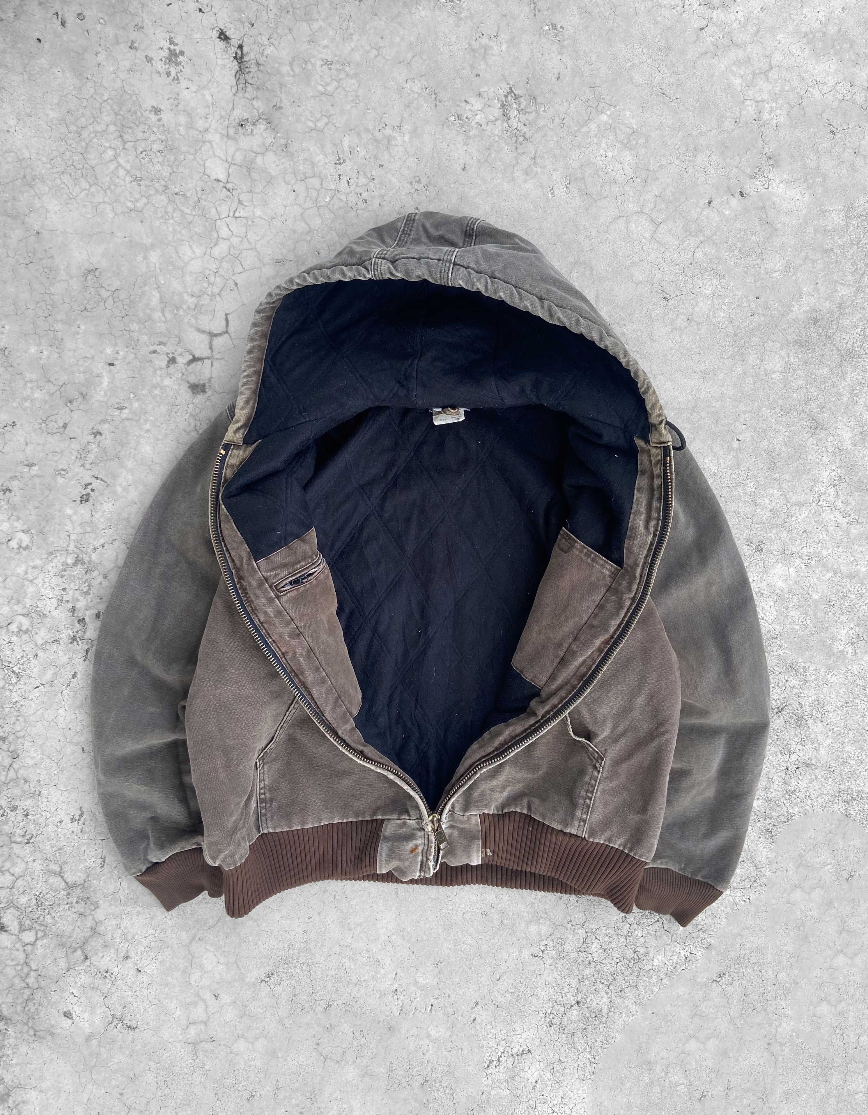 Vintage Vintage Faded Brown Carhartt Zip up hoodie jacket Size US L / EU 52-54 / 3 - 8 Thumbnail