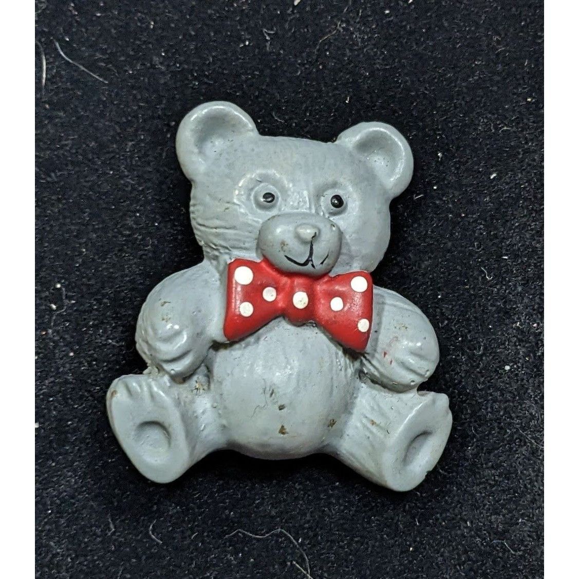 Other Vintage Kidcore Grey Teddy Bear Brooch With Bowtie Size ONE SIZE - 3 Thumbnail